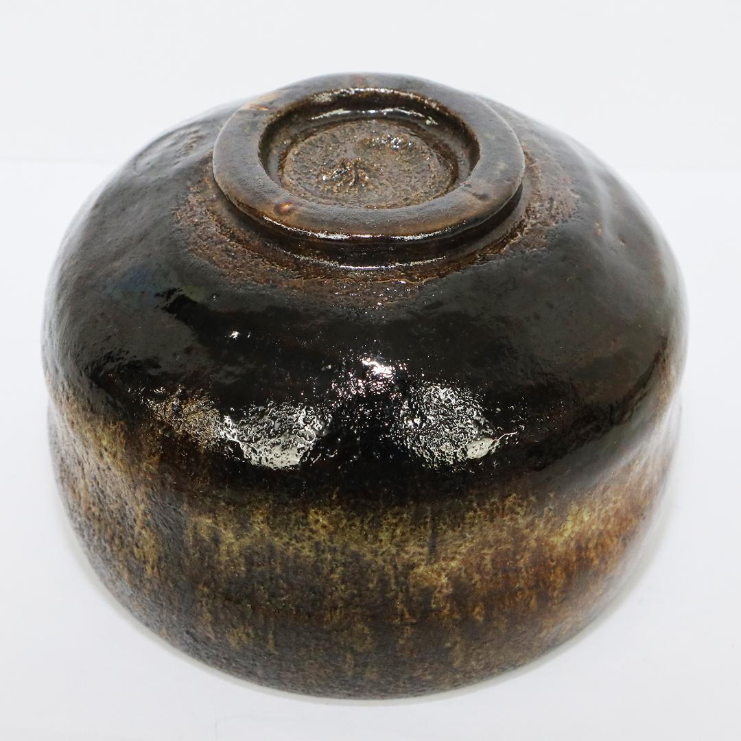 茶道具 大樋長阿弥造 飴釉 茶碗 共箱 共布