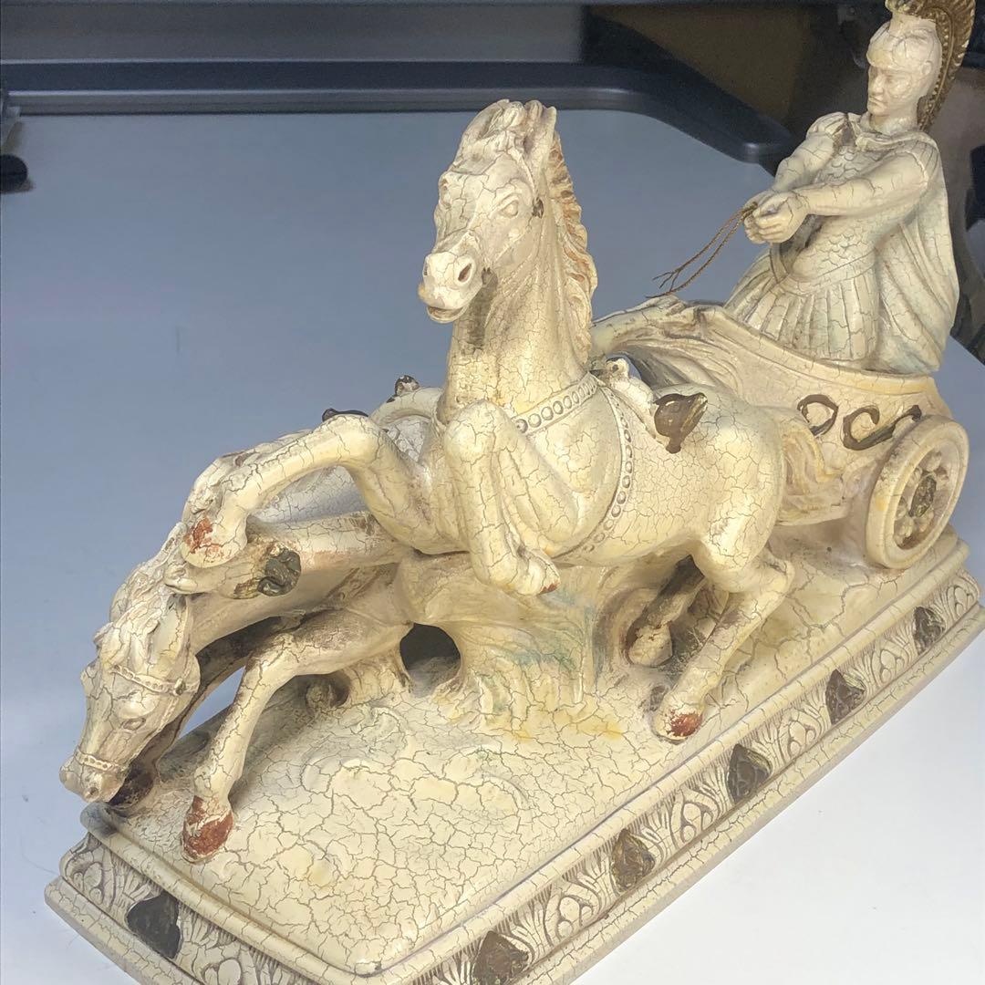 アンティーク 　ローマ戦車　チャリオット　置物