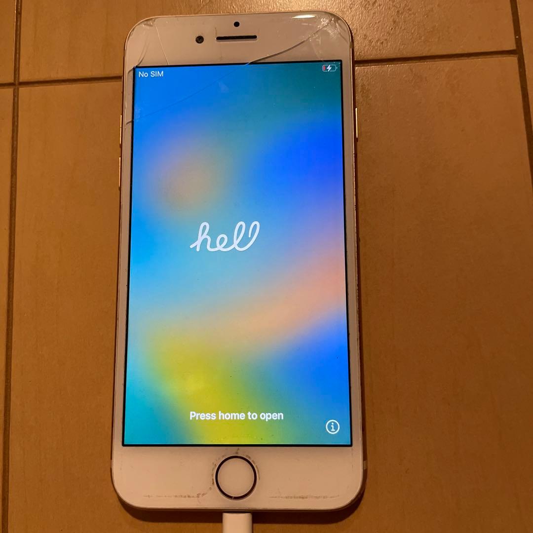iPhone 8 ゴールド 64GB SIMフリー 画面ひび割れ