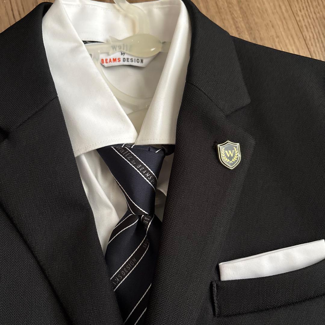 卒業式男の子BEAMS DESIGN ブラックスーツ 3つボタン