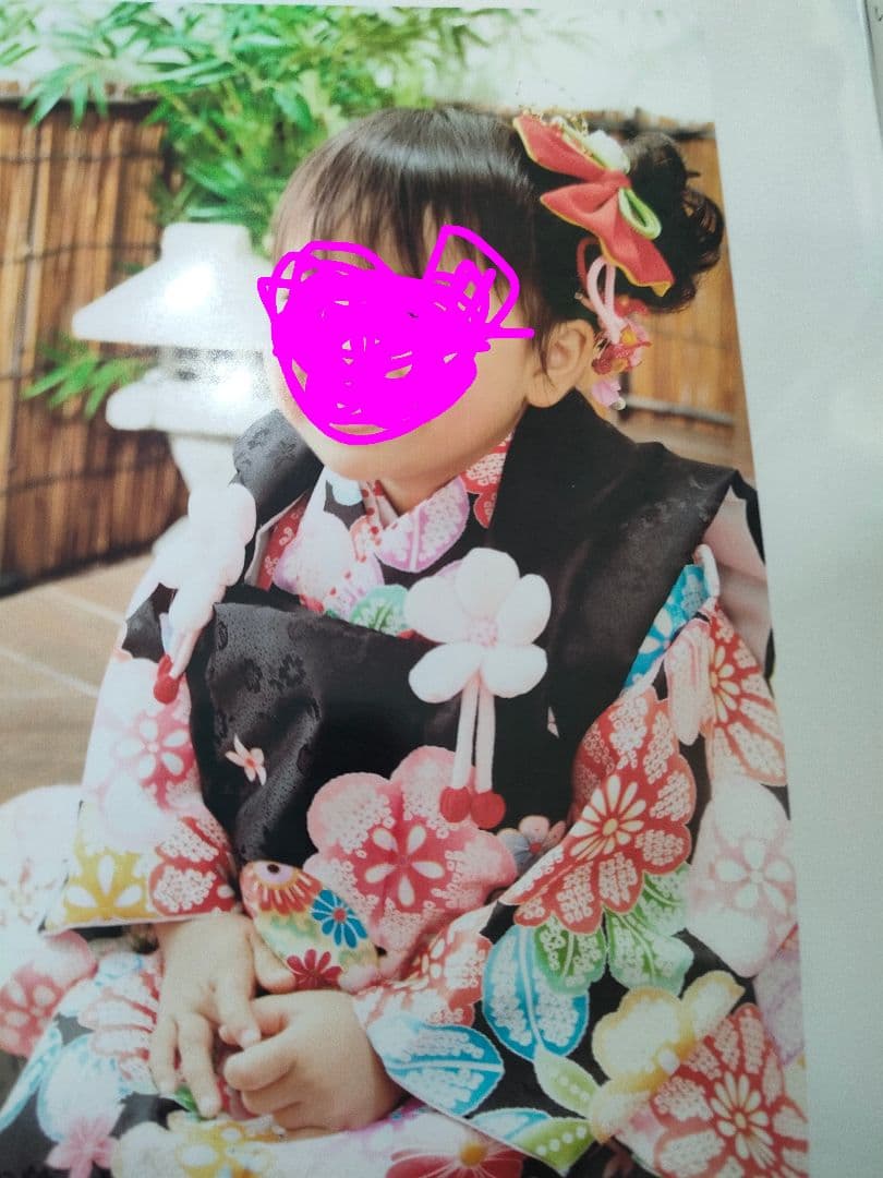 一度のみ着用七五三用華やか着物