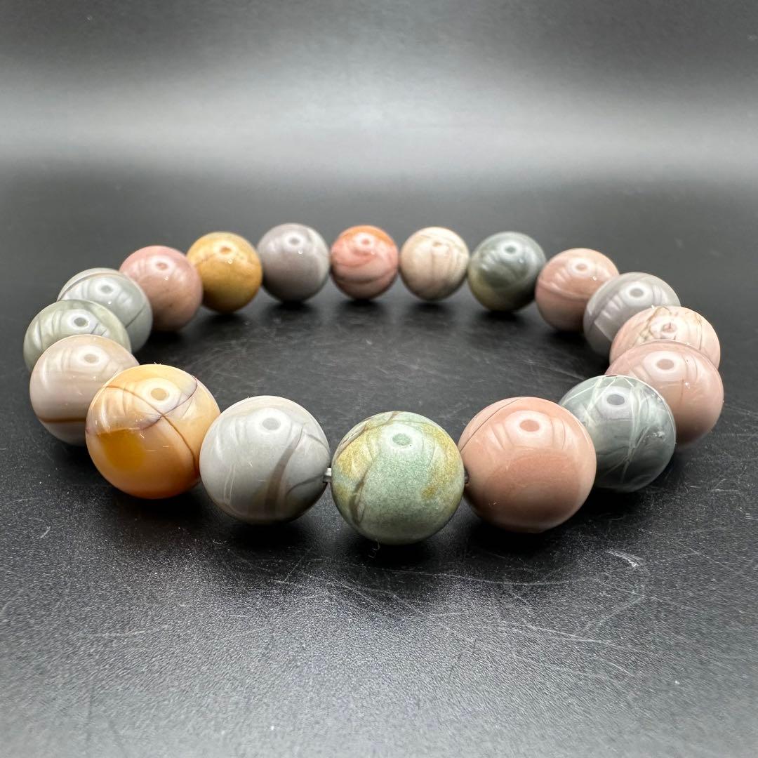 可愛いマカロンカラー！　パステルカラー　アラシャンメノウ　ブレスレット