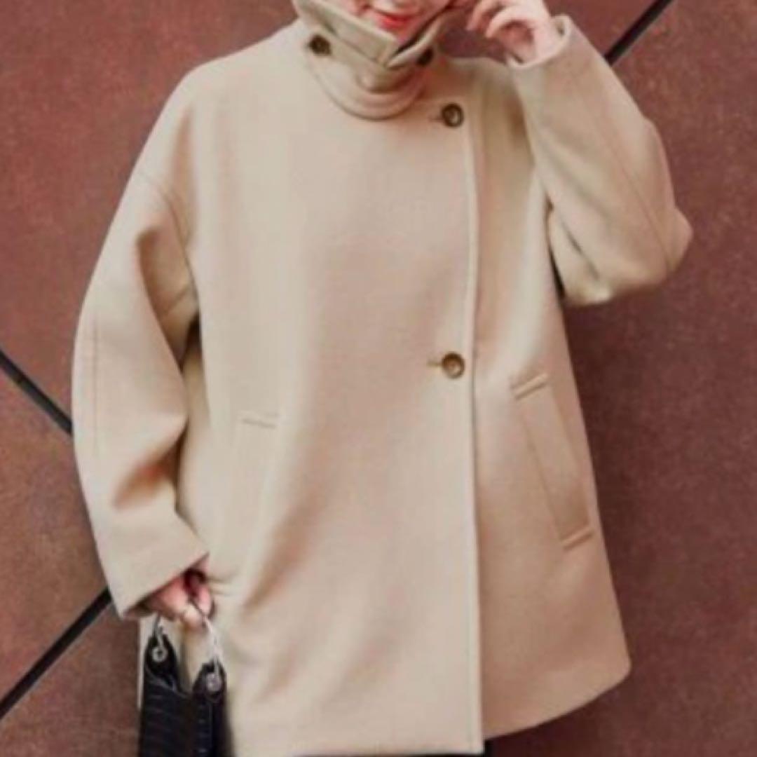 JOURNAL STANDARD ウールアンゴラバルカラーミドルコート グレー