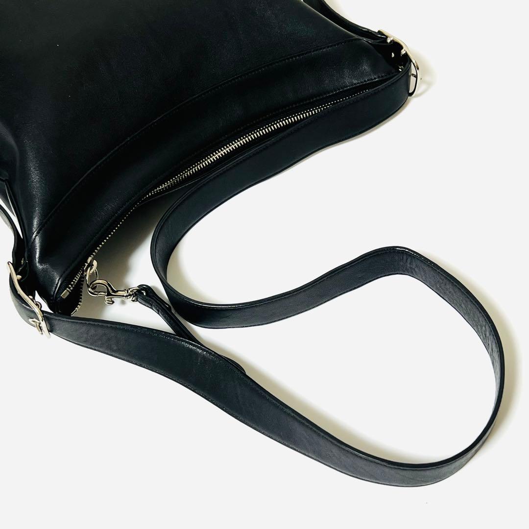 未使用級 COACH コーチ ショルダーバッグ 斜め掛け レザー 9188 黒