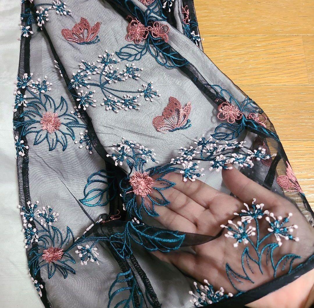 お値下げ！agris着物　刺繍　レース オーガンジー　洗える着物　レース着物