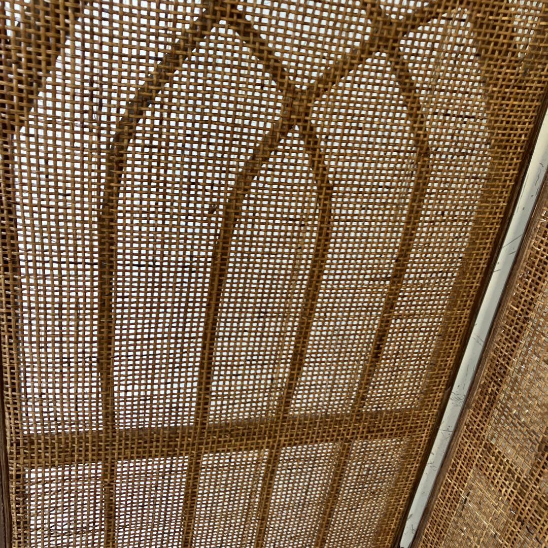 昭和レトロ エスニック ラタン 3連 パーテーション 間仕切り 仕切り