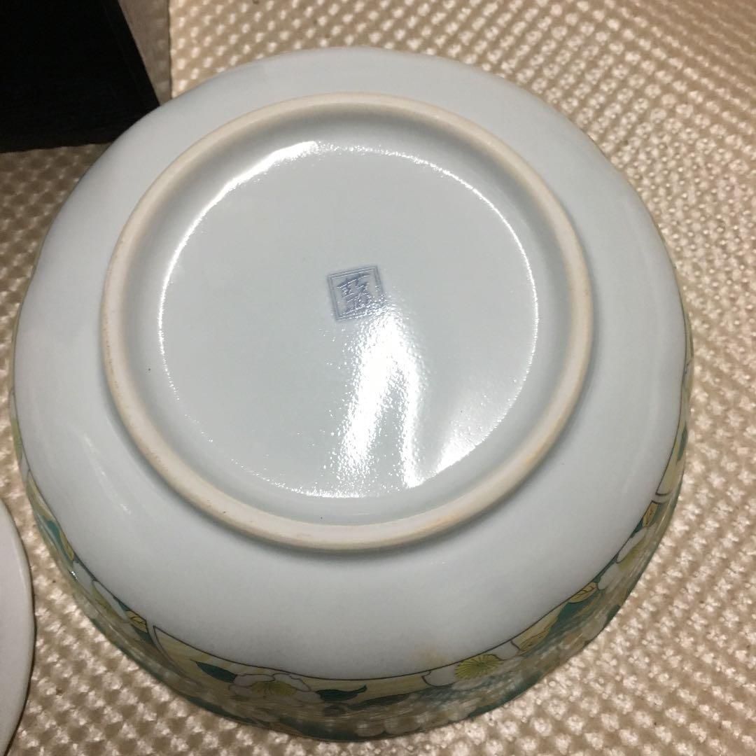 0652　盛鉢3客 小皿5客 菜箸1 セラミック藍