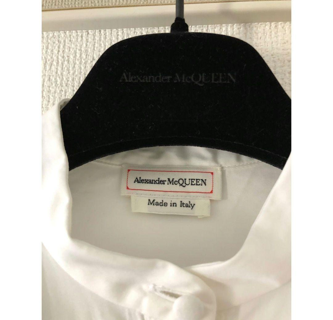 Alexander McQueen コットンポプリン 裾レースブラウス IT38