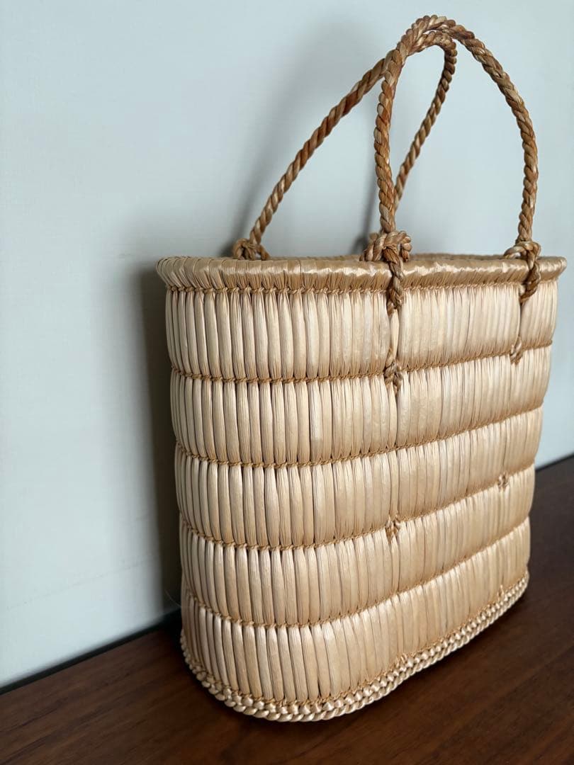 蒜山がま細工　手提げ 中　 伝統工芸　トートバッグ　かごバッグ　籠　岡山県