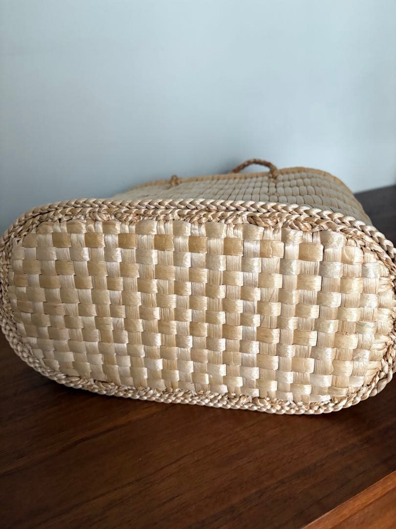 蒜山がま細工　手提げ 中　 伝統工芸　トートバッグ　かごバッグ　籠　岡山県