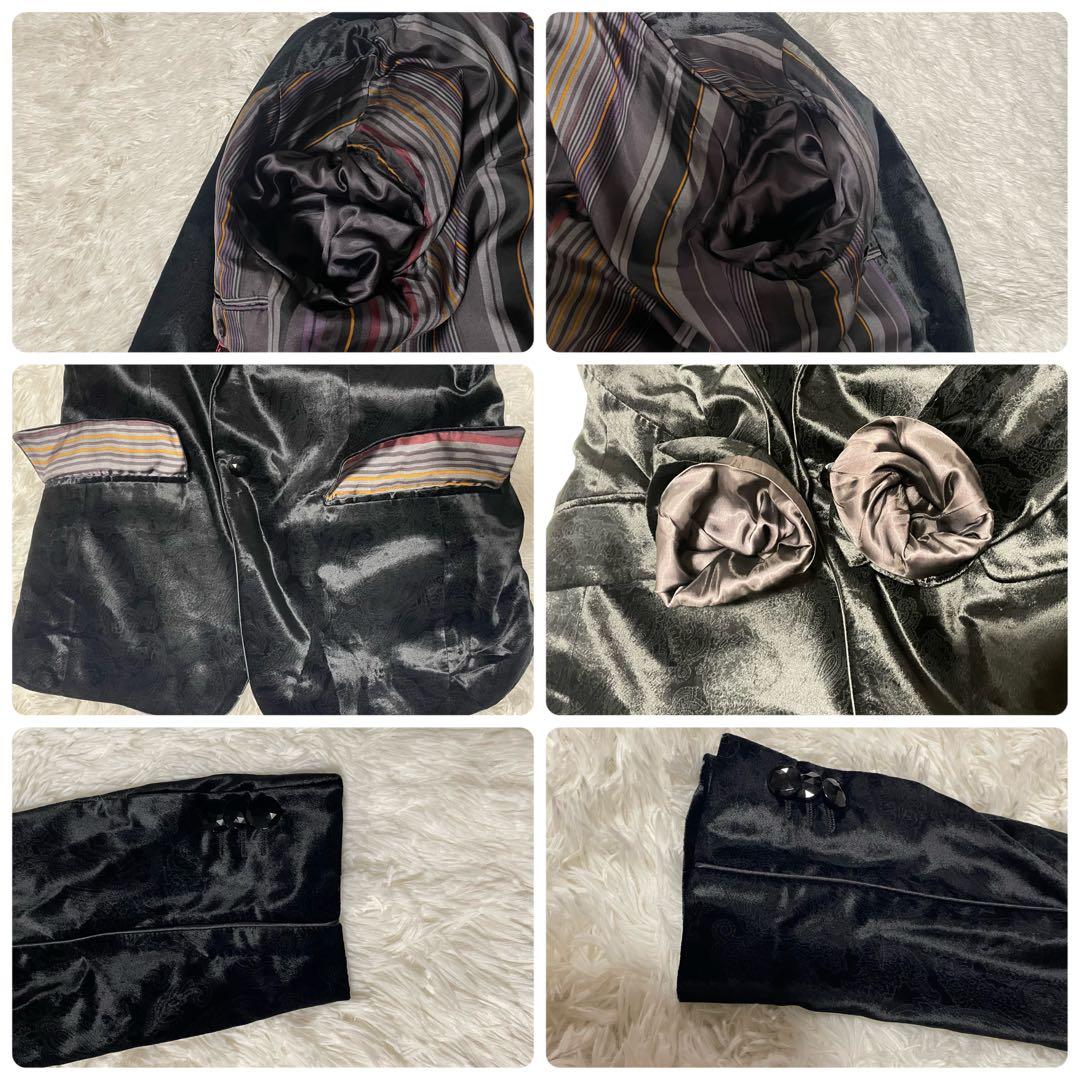 未使用級/XL エトロ スーツ　セットアップ　ペイズリー ベロア　宝石ボタン