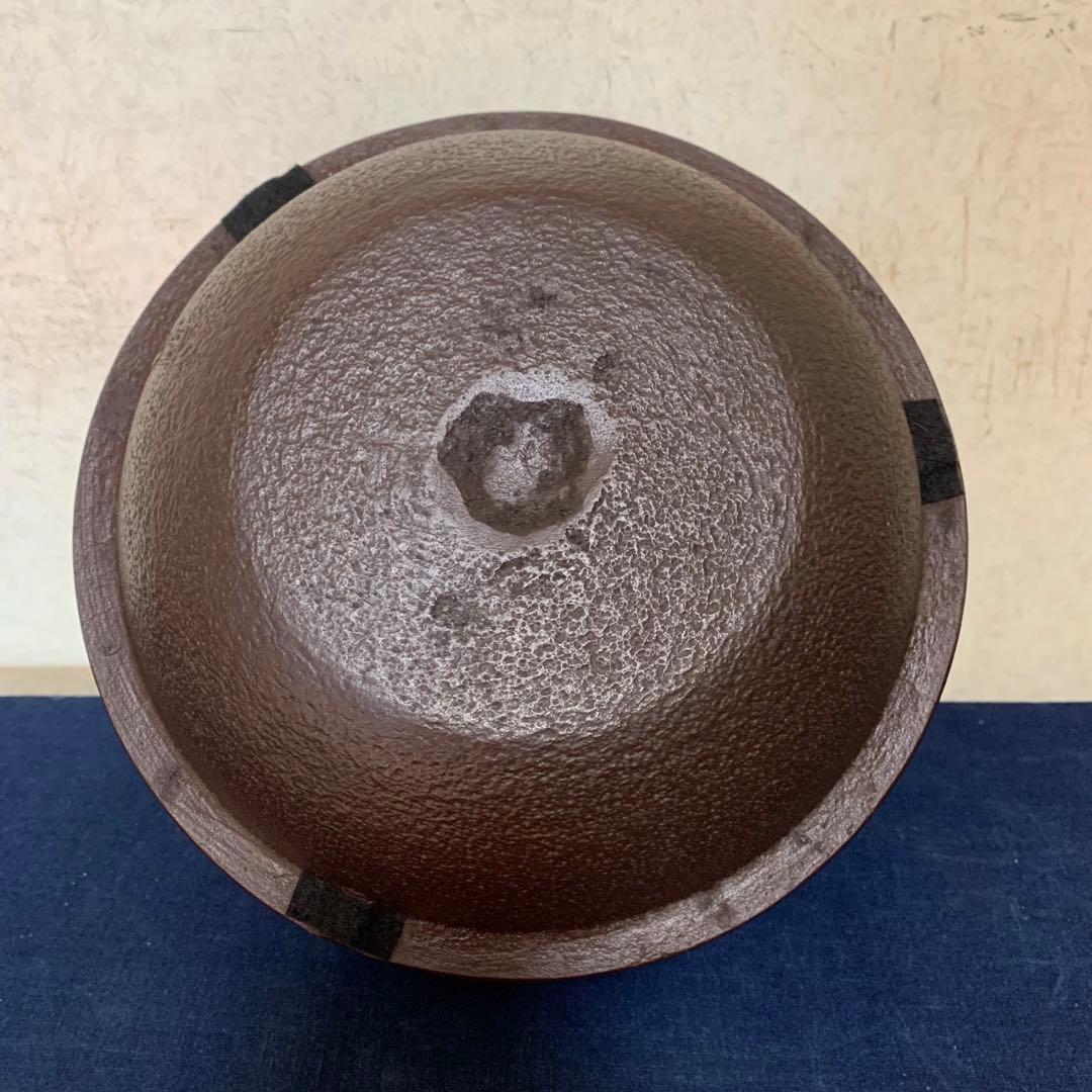 未使用 風炉 茶釜 電熱器 人間国宝 高橋敬典 唐銅鬼面風炉 野々田電熱器 敷板