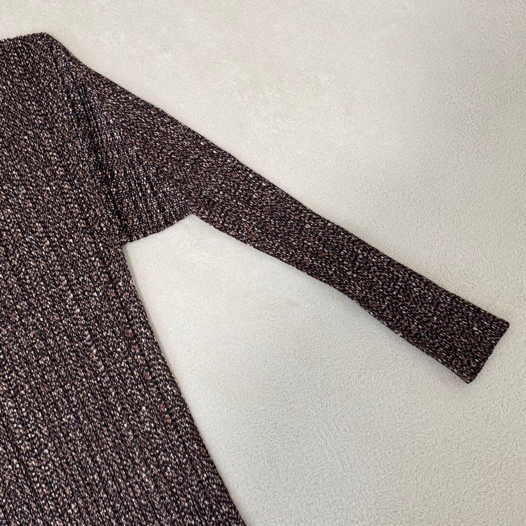 極美品✨PLEATS PLEASE プリーツ　柄入り　ブラウン　大きめサイズ