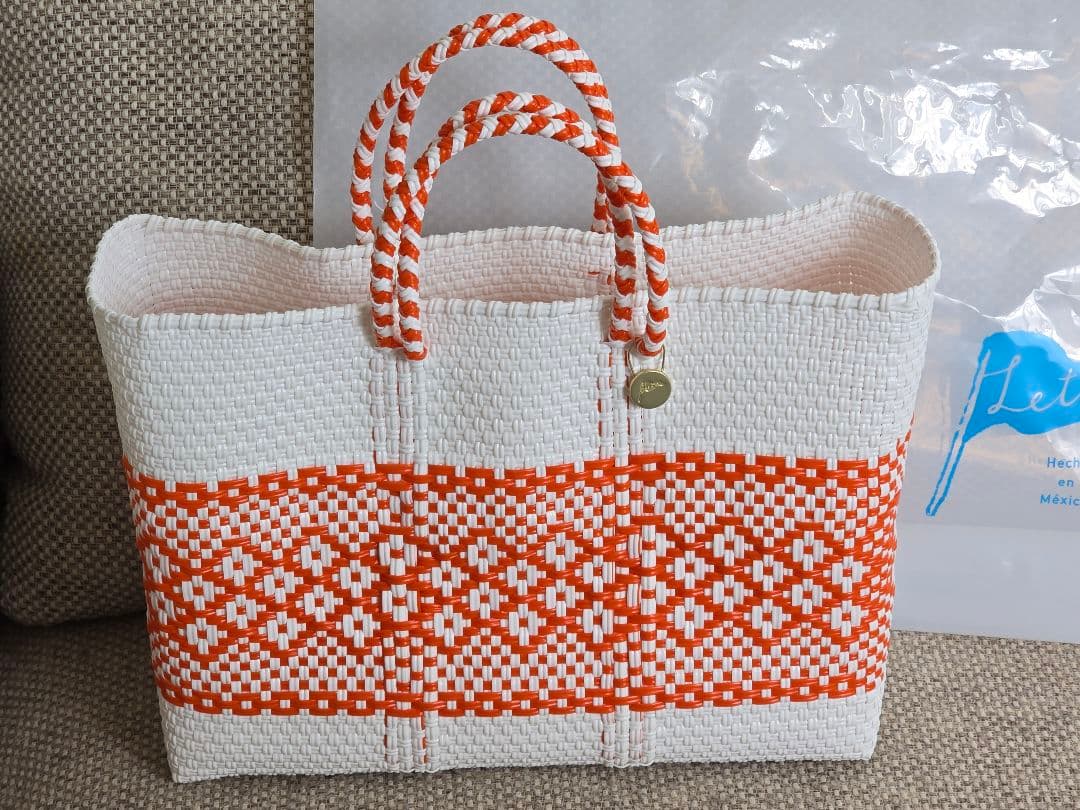新品未使用・ レトラ メルカドバッグ オレンジ系