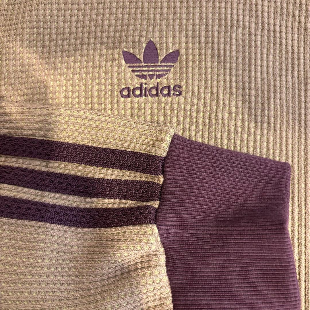 海外限定カラー2XL⭐️adidasワッフルニットトラックトップ ブラウン×マロン