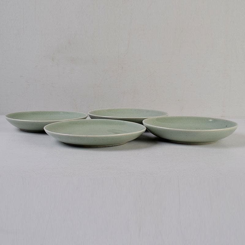 伊万里焼　古伊万里　青磁皿　四客　N　8578