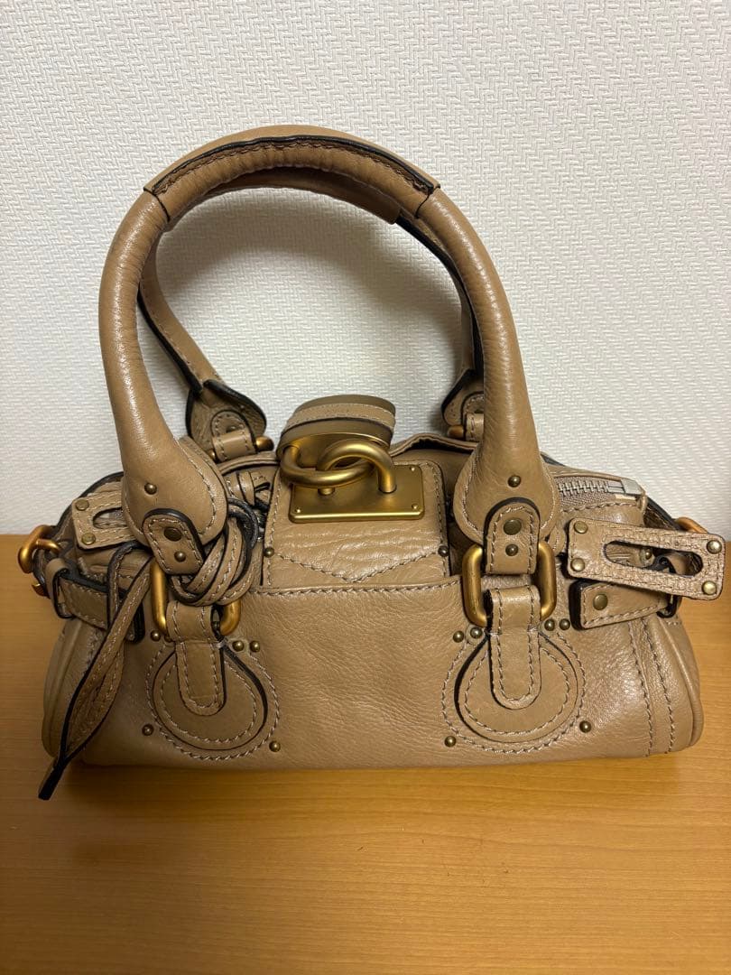 Chloé クロエ パディントン ハンドバッグ 南京錠 鍵付き ベージュ