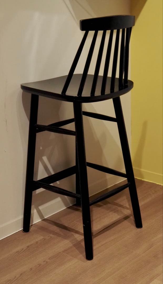 北欧家具　木製 ウィンザーチェア　バースツール ブラック