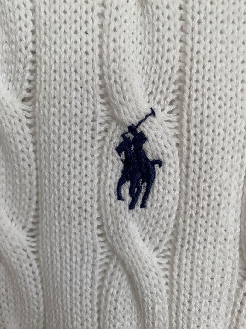 POLO RALPH LAUREN ケーブル編みポロシャツ Mサイズ ホワイト