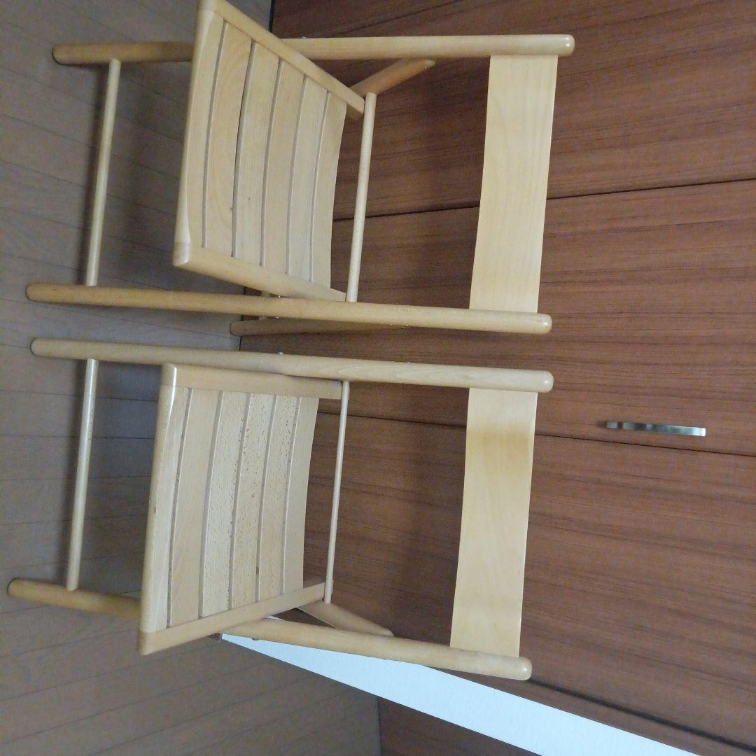 無印良品　折りたたみ椅子MUJI 2脚セット　木製チェア　廃盤　ダイニング　ブナ