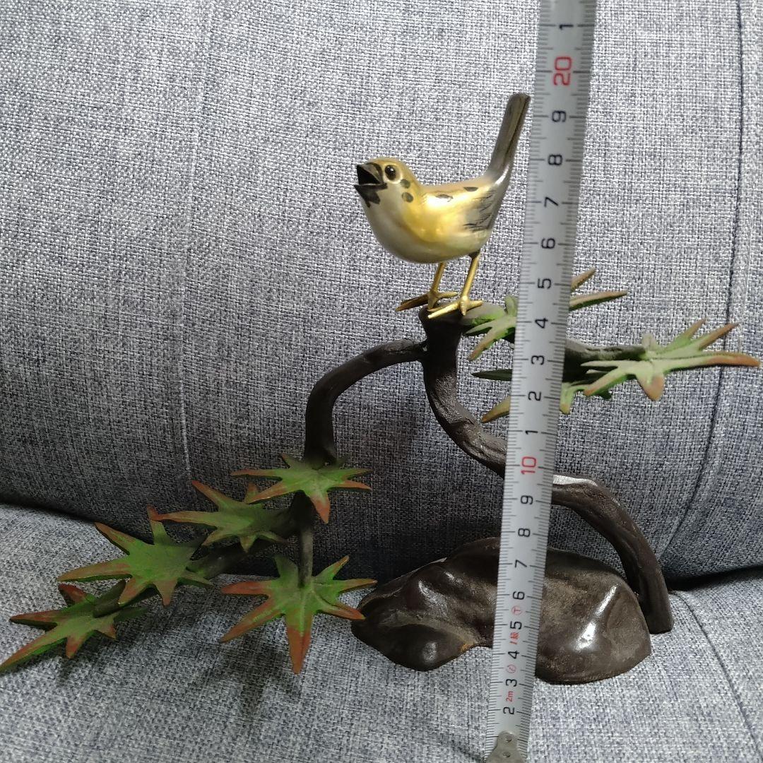超激レア！！銅？真鍮製 鳥と枝の彫刻！春・夏・秋・冬セットです(⌒▽⌒)