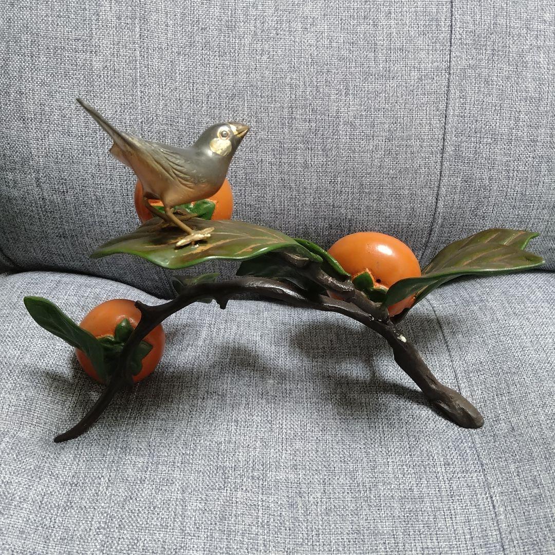 超激レア！！銅？真鍮製 鳥と枝の彫刻！春・夏・秋・冬セットです(⌒▽⌒)