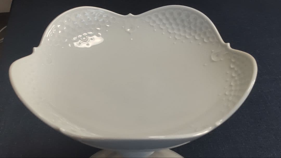 マイセン☆白磁コンポート☆ホワイトレリーフ