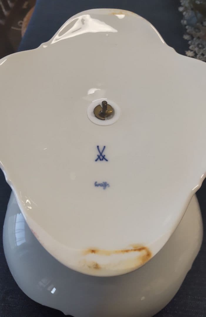 マイセン☆白磁コンポート☆ホワイトレリーフ