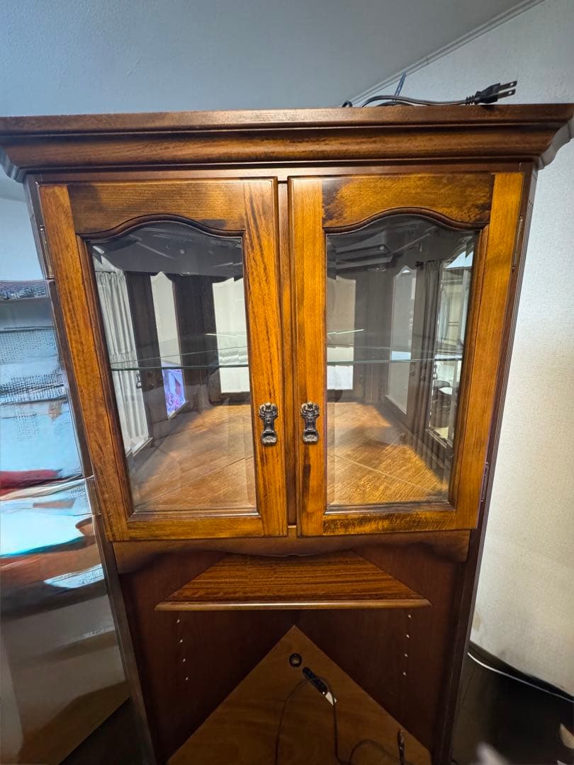 KARIMOKU カリモク コーナーテレビ台キャビネット ガラス棚