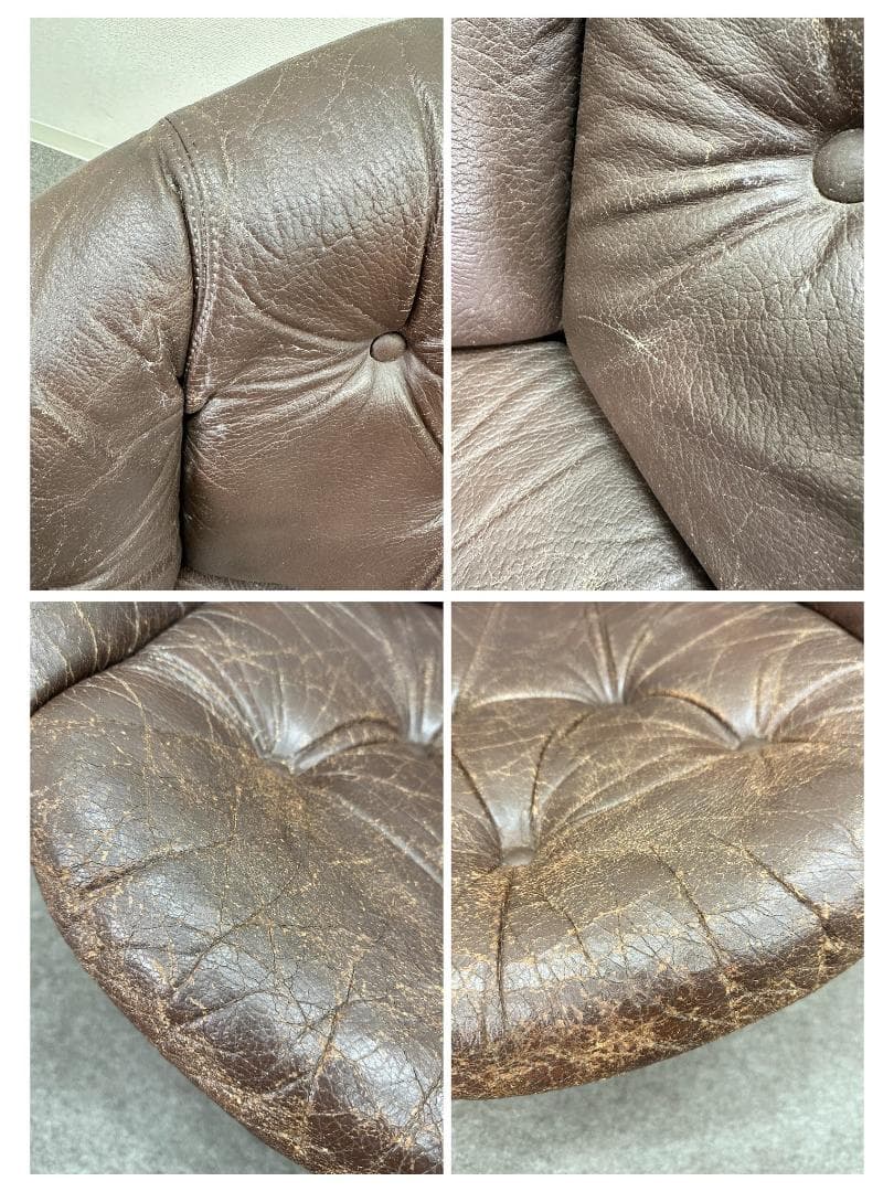 70's北欧ヴィンテージ■Convair回転ラウンジチェア　レザー　ノルウェー