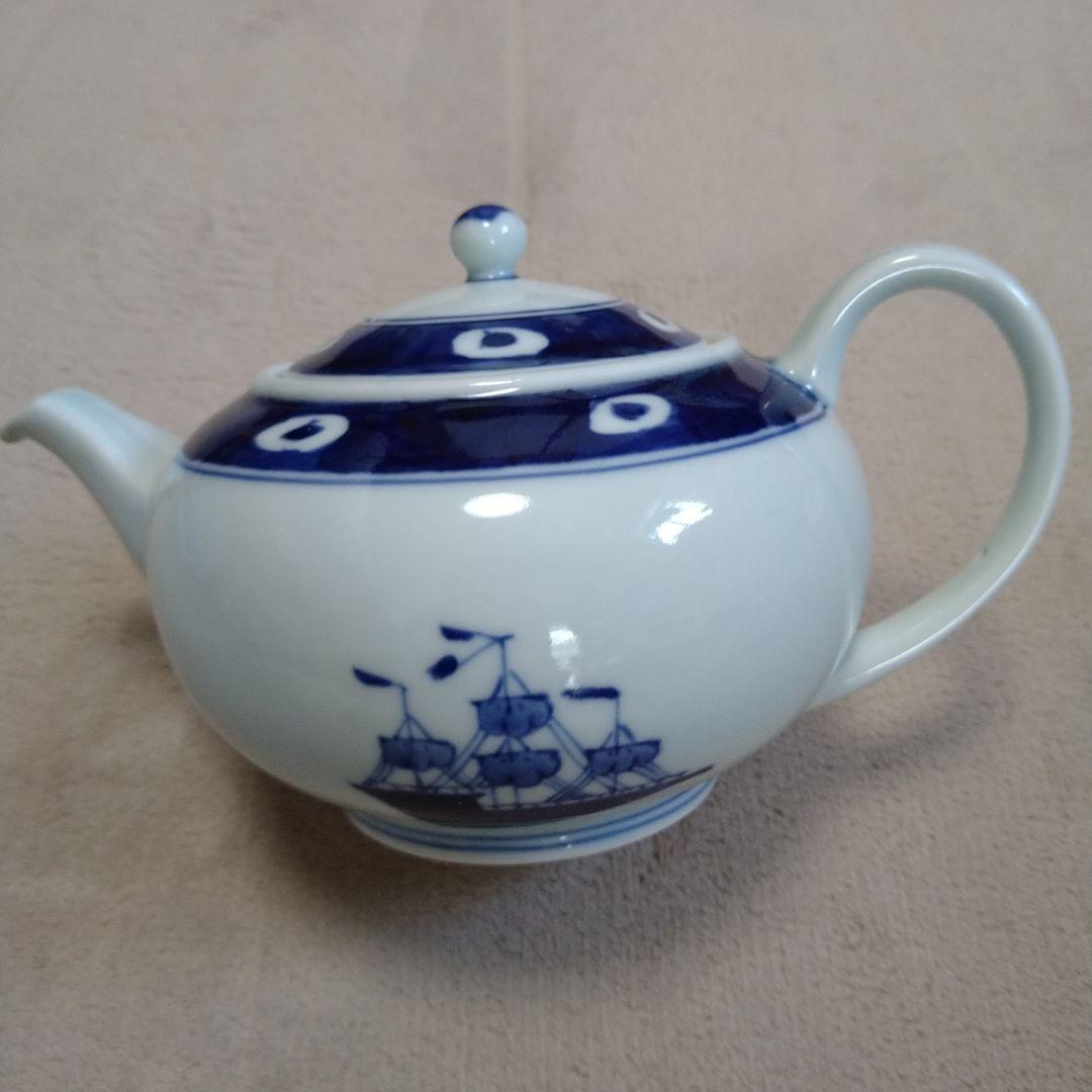 有田焼　青花　ティーセット　しん窯