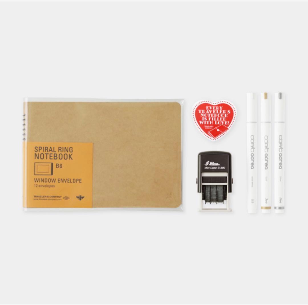 トラベラーズノート　スパイラルリングノート 窓付封筒 ギフトセット