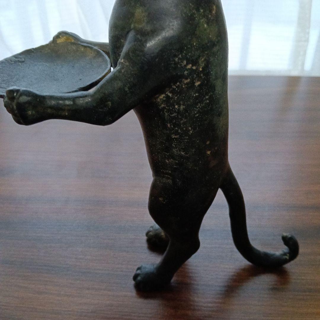 猫　金属　置物　トレー　レトロ　アンティーク