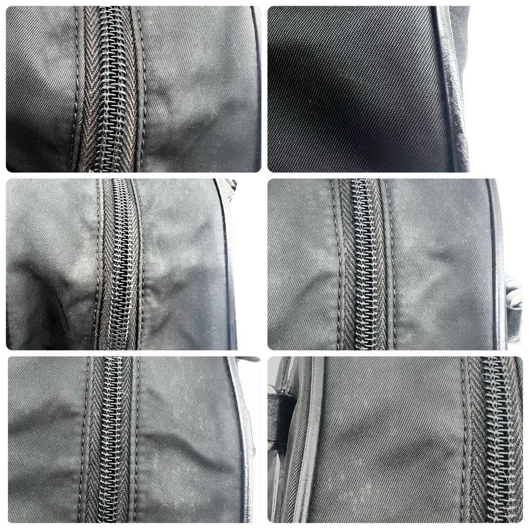 PRADA　トートバック　本革　ナイロン　黒　三角ロゴ　ボーリング　ドーム型