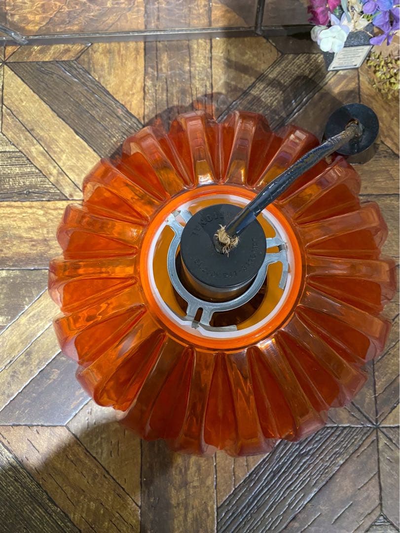 ペンダントライト レトロポップ 昭和レトロ 当時物 インテリア オレンジ