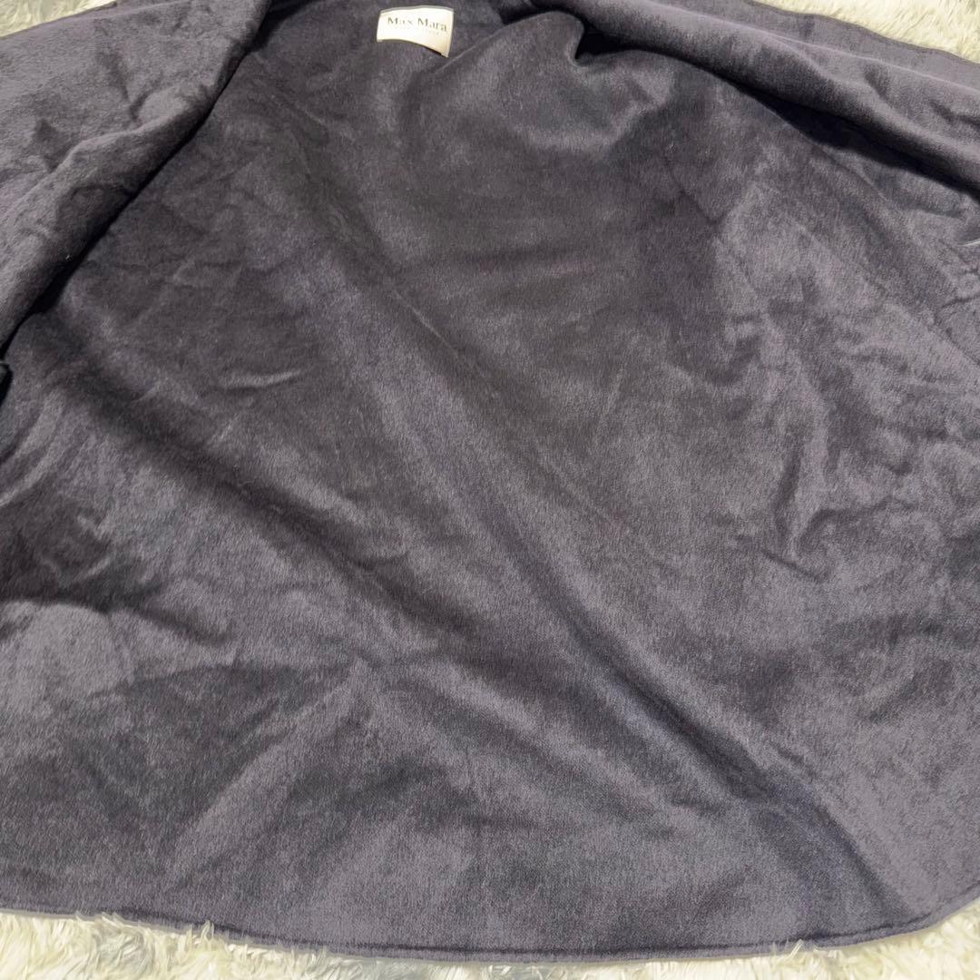 MaxMara ケープコート ストライプ 白タグ ネイビー