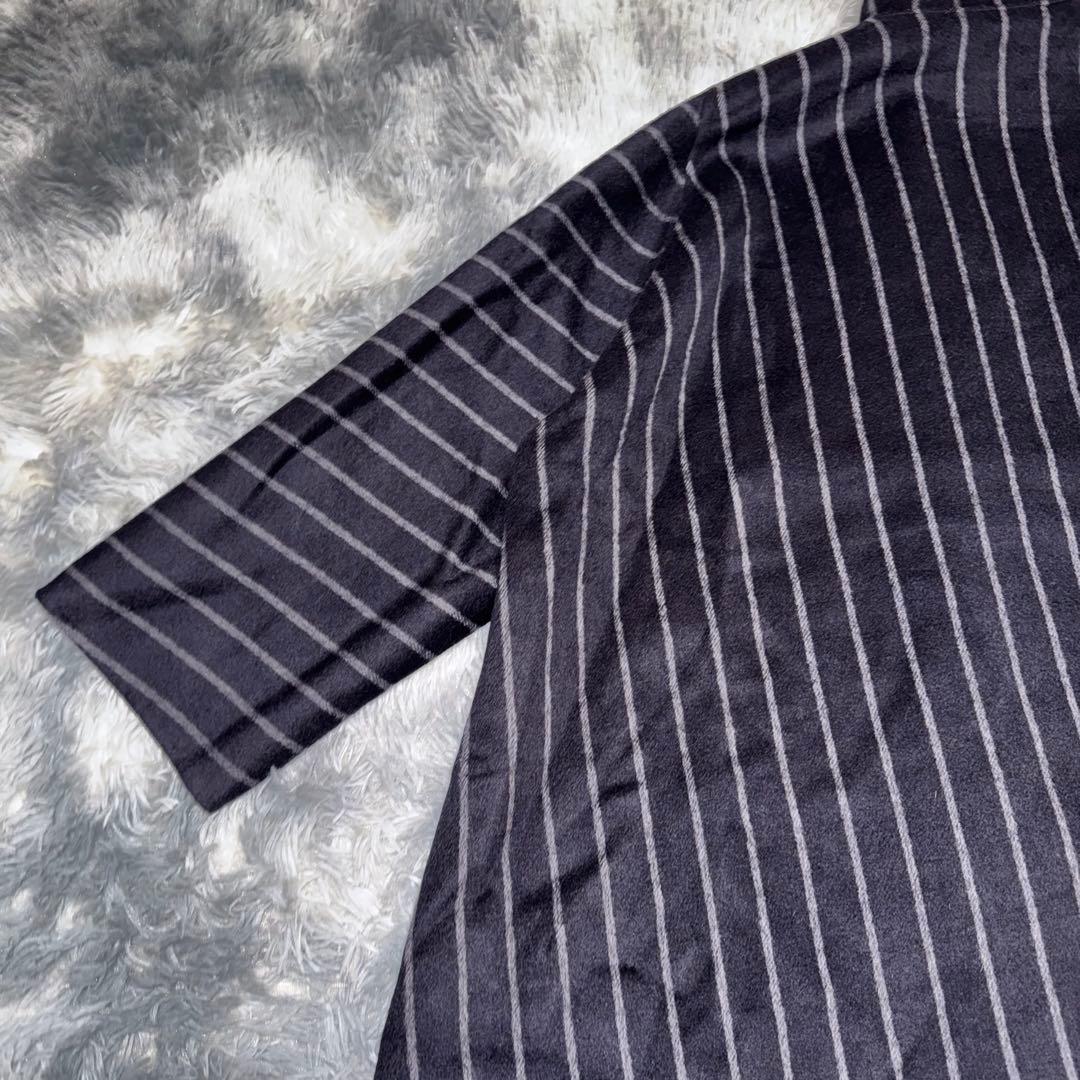 MaxMara ケープコート ストライプ 白タグ ネイビー