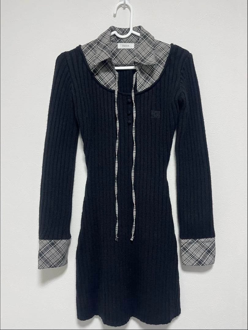 Darich ダーリッチ レイヤードライクニットミニワンピース