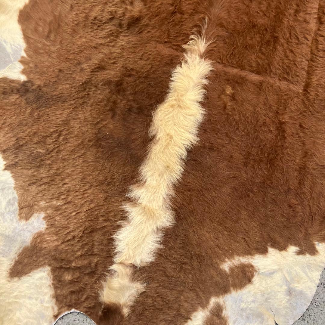ヴィンテージ 大型 カウラグ 牛毛皮 敷物 絨毯 ラグマット アンティーク 半裁