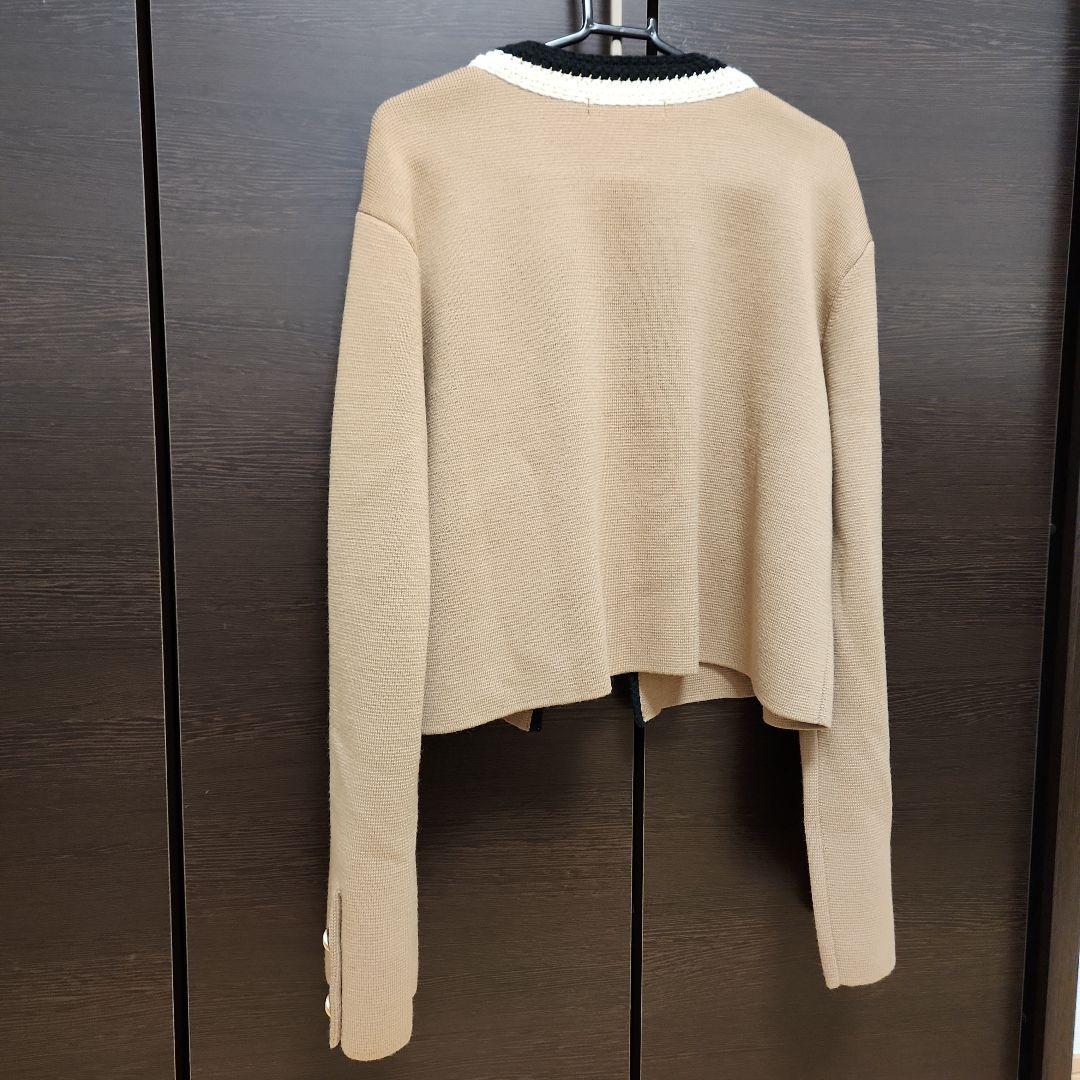 早い者勝ち！【美品】NOBLE 配色トリミングミラノリブショートジャケット