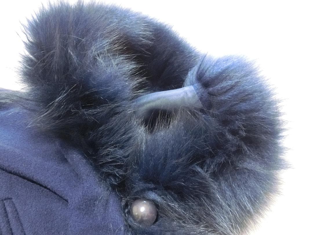 美品　Malvoisie　マルヴォワジー　フーテッド　ポンチョコート　ネイビー