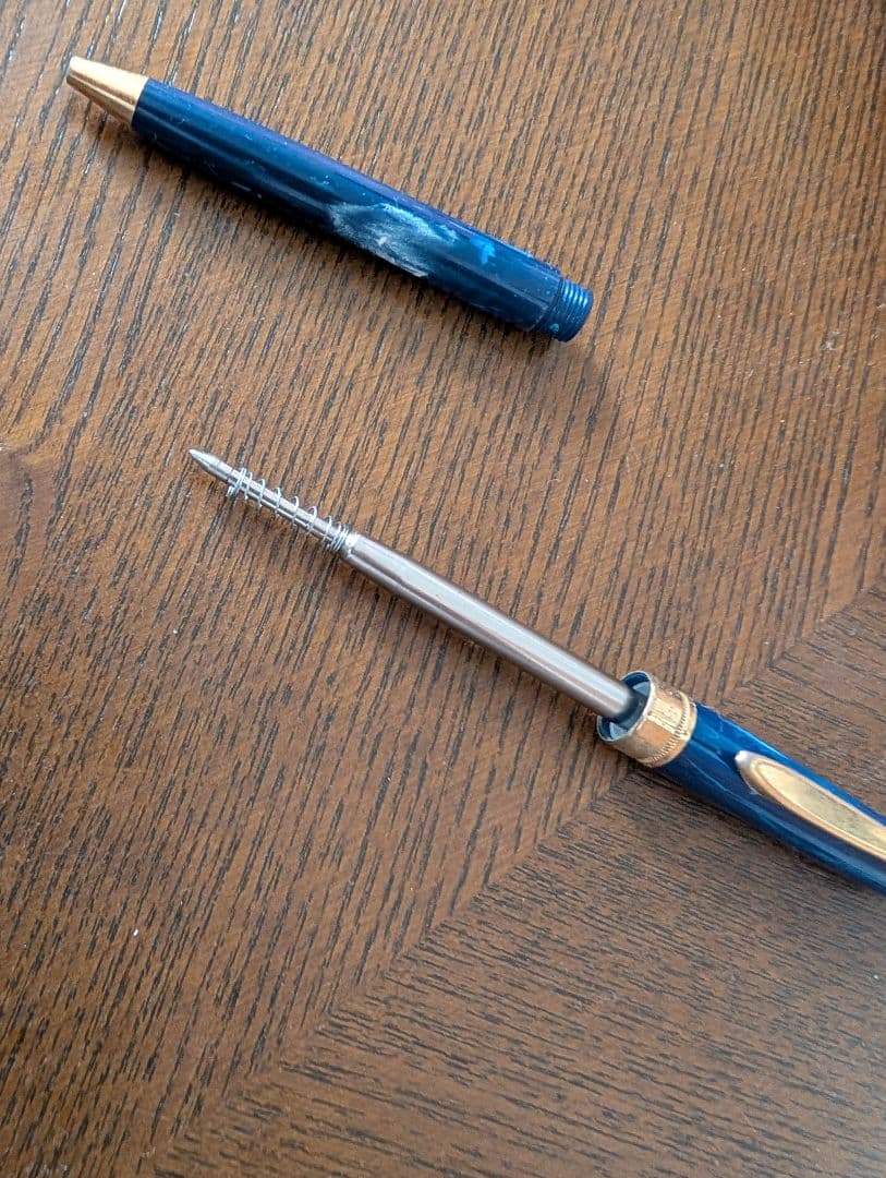 青いマーブル模様 ボールペン 本体