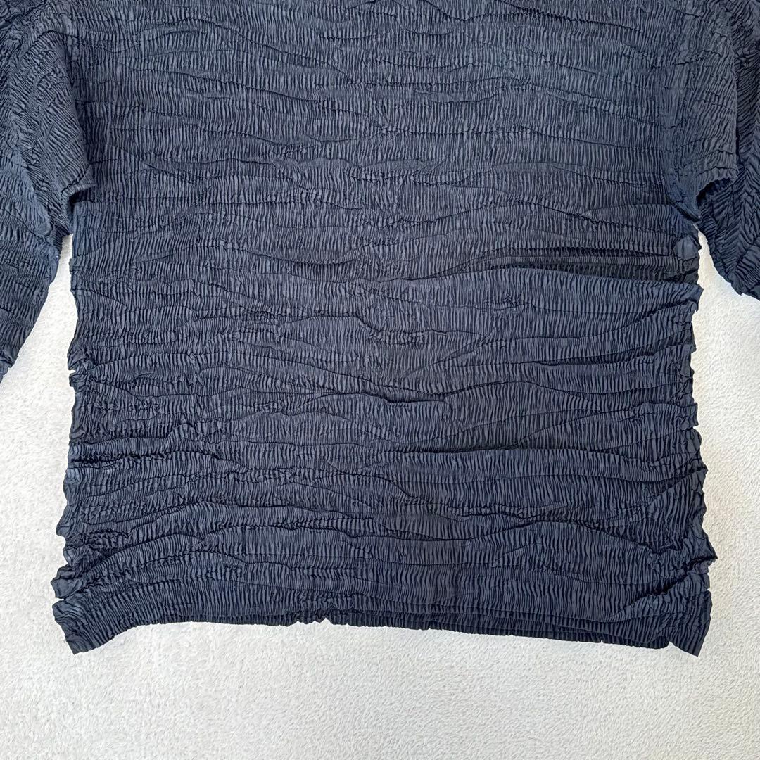 極美品✨ISSEY MIYAKE 立体プリーツ　ブラック　長袖　トップス