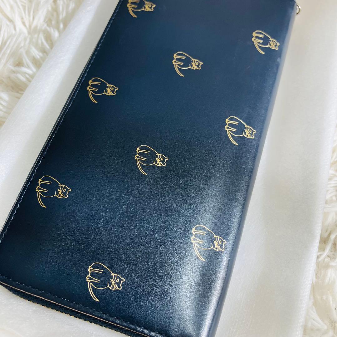 ポールスミス キャットドゥードゥル　ラウンドファスナー　長財布 猫　総柄