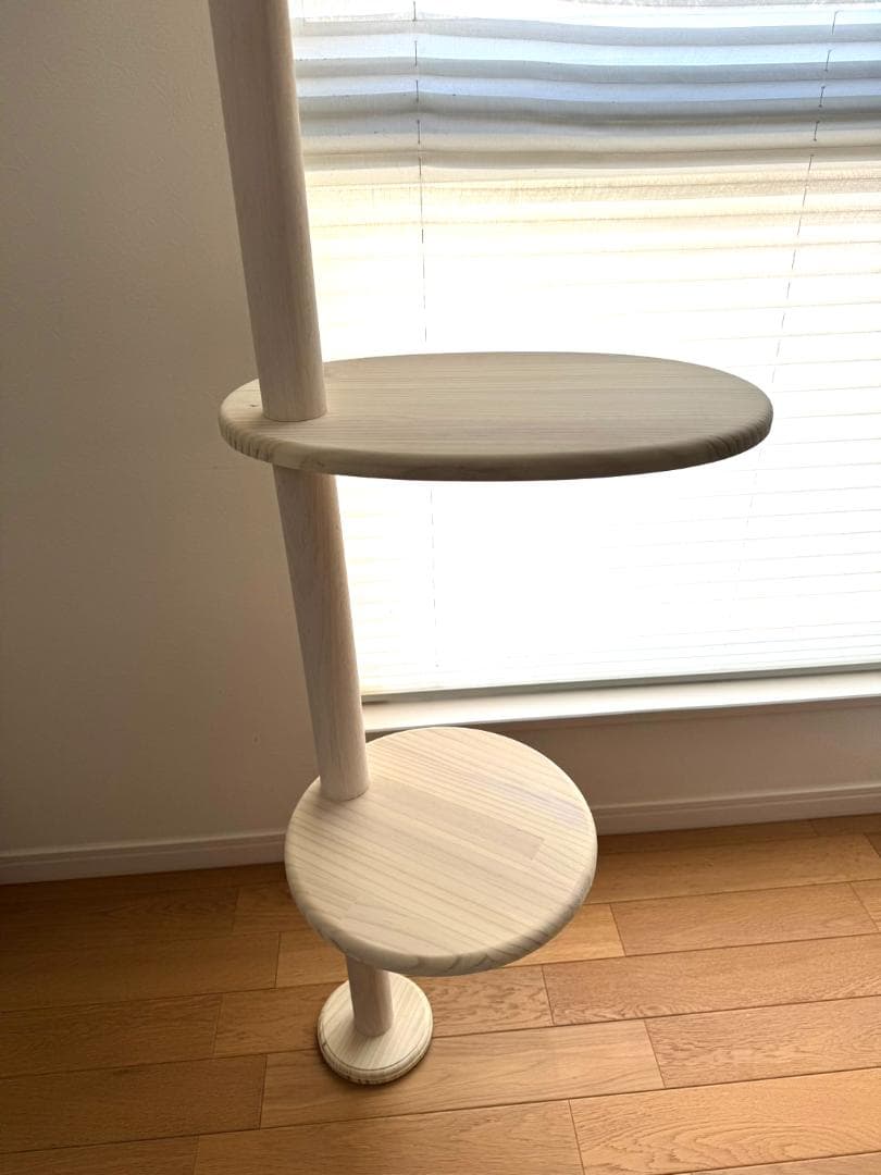 popichan　天然木　突っ張り型キャットタワー 5段 　2ｍ40ｃｍ