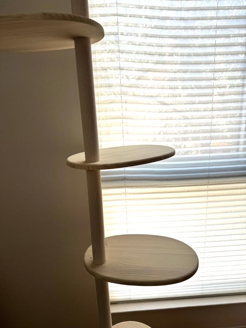 popichan　天然木　突っ張り型キャットタワー 5段 　2ｍ40ｃｍ