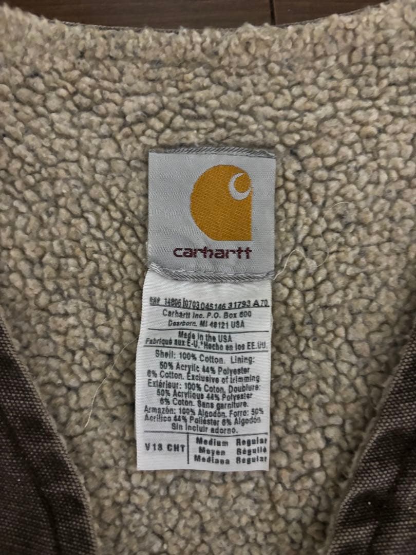 Carhartt ボアライニング付き ダックベスト　Made in USA