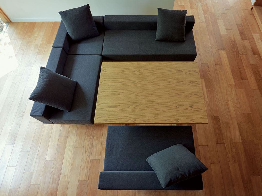 【幅100㎝】ソフィア ダイニングソファ M ユニット式 カバー洗濯可 ブラック