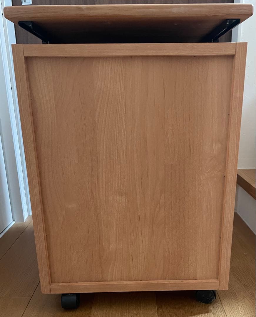 堀田木工所　hotta woody　昇降式　ワゴン　袖机　鍵　学習机　国産　無垢