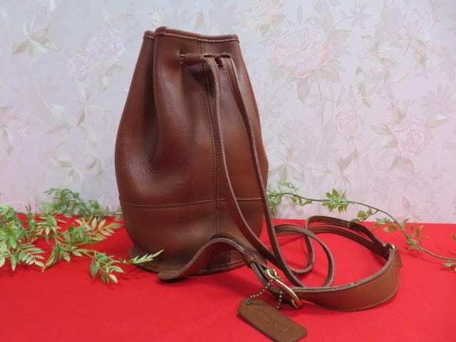 た*ー様 （8ee1558）COACH　レザー　巾着ショルダーバッグ　オールドコ